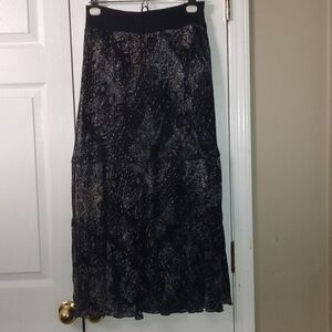 Nic+Zoe  multicolor tan black blue skirt Sz S  NWT